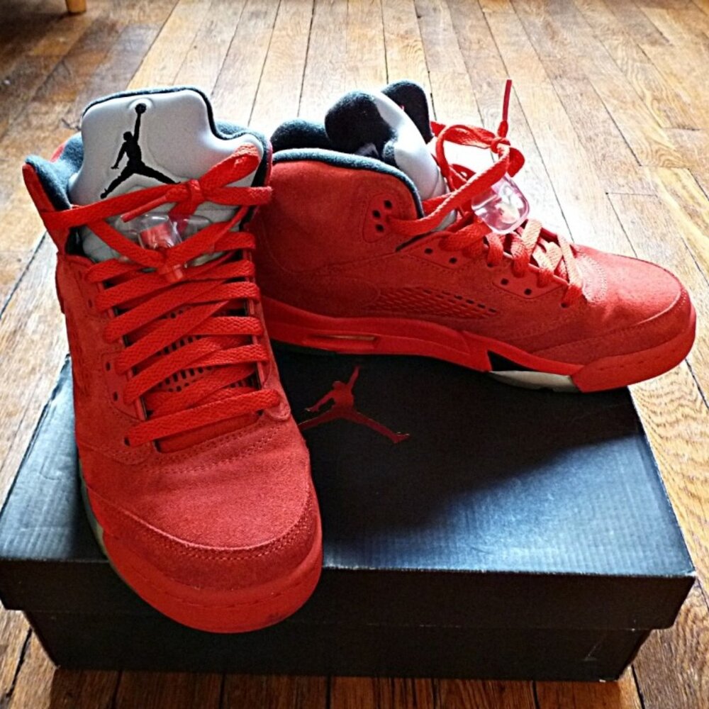 Air Jordan 5 Retro BG Red Suede, Size US M6(Y), W7.5
